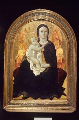 Sano di Peitro, Madonna of Humility, c.1440, tempera and tooled gold and silver on panel. Brooklyn Museum, New York.